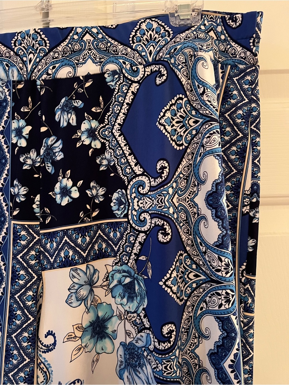 Boston Proper Blue Paisley Patchwork Wide-Leg Pants Size XL - Picture 6 of 8